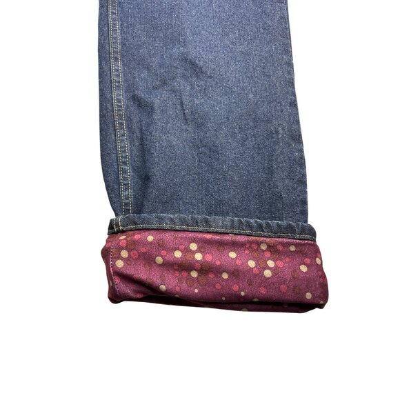 Cabela's Womens Denim Jeans With Flannel Lining Size 16 Long Dark Wash New - Picture 3 of 8